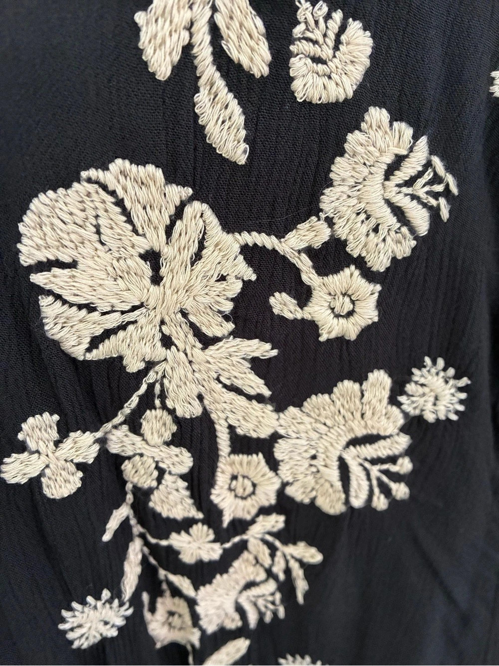 Free People Sweet Tennessee Mini Dress Floral Black & Cream - Picture 7 of 9
